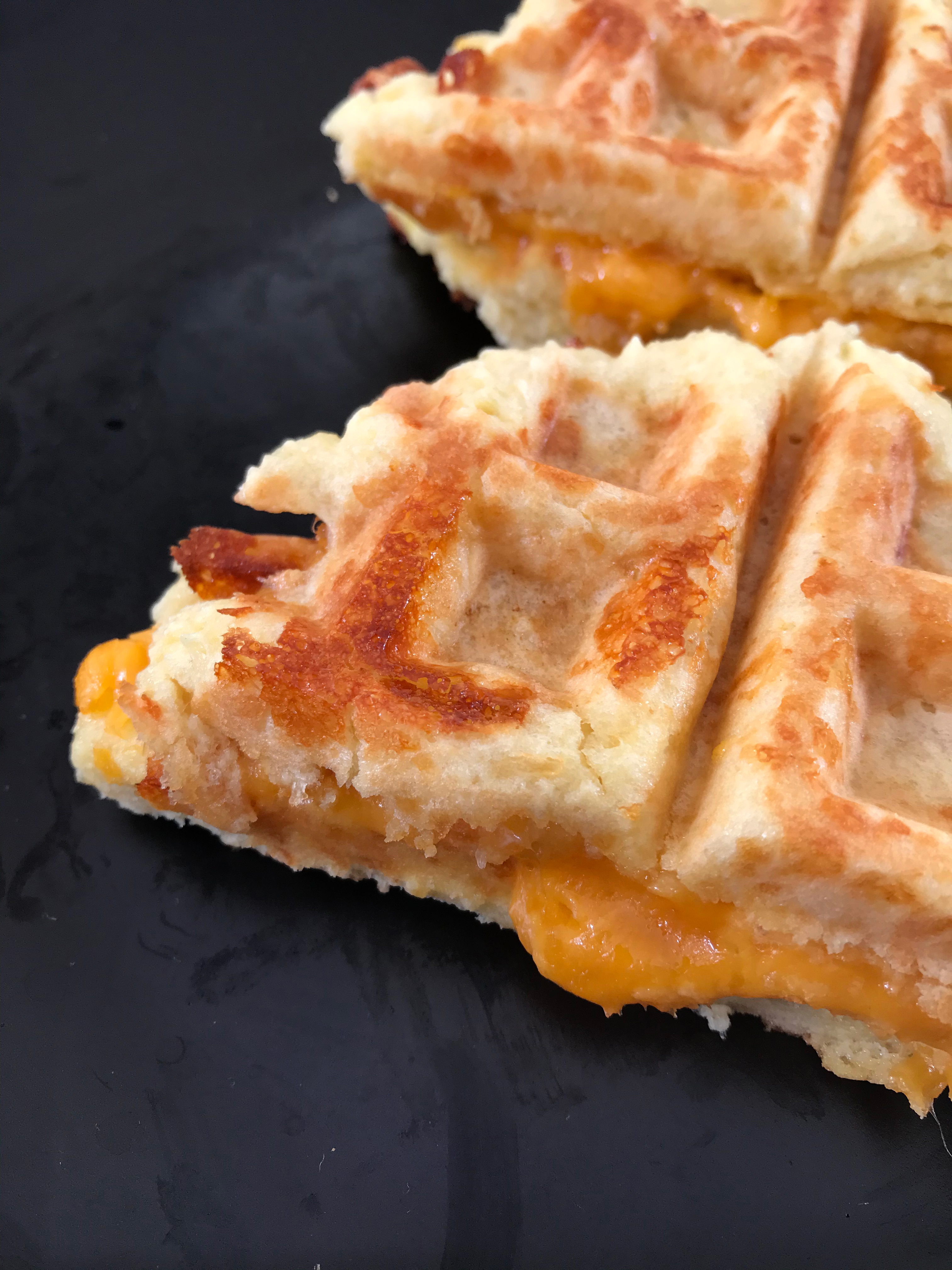 Keto grilled cheese chaffles
